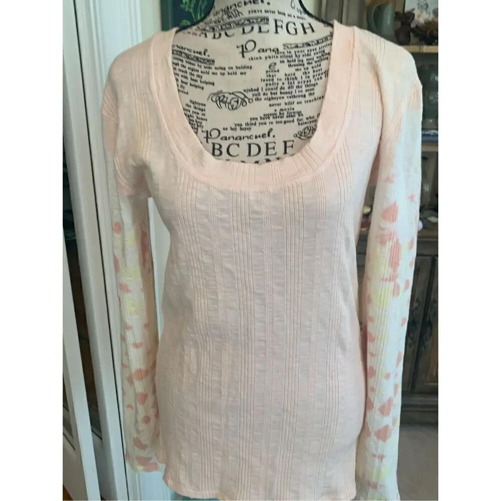 Free People Big Sur Tie-Dye Thermal in Soft Pink